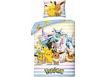 Biancheria Da Letto In Cotone 160X200 PokéMon Giallo Blu Federa 70X80 Bambini 13 Halantex