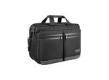 Borsa Business Per Laptop Da 17 Pollici - Idrorepellente - Nylon - Leggera - Blocco Rfid Antifurto - Cartella - Maniglia In Pelle - Nero