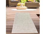 Tappeto Per Esterni Balcone Resistente Alle Intemperie A Trama Piatta In Tinta Unita In Beige Dimensioni - 80 X 150 Cm