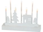 Portacandele Magichome Natale, 8 Led Bianco Caldo, 2Xaa, Mdf, Per Interni, 24X5,5X18 Cm