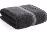 Eurofirany | Asciugamano - 50X90 Cm - Nero - Morbido, Assorbente, Design Elegante