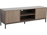 Mobile Tv Rettangolare Con 2 Ante, L160 Cm, Legno Scuro - Oviala Ketry