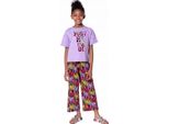 Mod Jeans | Set Estivo Per Bambine - T-Shirt E Pantaloni - Viola - Cotone - Comodo Ed Elegante Taglia 128, Età 8 Anni
