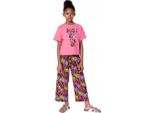 Mod Jeans | Set Estivo Per Bambina - T-Shirt E Pantaloni - Rosa - Cotone - Comodo Ed Elegante Taglia 122, Età 7 Anni