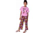 Mod Jeans | Set Estivo Per Bambine - T-Shirt E Pantaloni - Viola - Cotone - Elegante E Comodo Taglia 128, Età 8 Anni