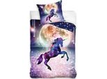 Biancheria Da Letto In Cotone 160X200 Unicorno Luna Stelle