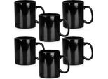Vilde | Set Di Tazze In Vetro - 6 Pezzi - Nero - 300 Ml - Manico Ergonomico - Lavabile In Lavastoviglie - Tazze Da Caffè - Tazze Da Tè