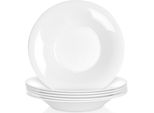 6X Piatto Fondo Grande Per Zuppe Set Di Piatti Bianchi
