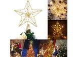 Stella Dell'albero Di Natale Topper Con Luce Di Stringa Led Glitter Albero Di Natale Top Star Lampada Per La Decorazione Di Casa Di Natale