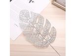 Decorazione Natalizia, Foglie Cave Glitterate, Argento, 23X14Cm, Per Ghirlande, Decorazioni E Addobbi Per L'albero Di Natale