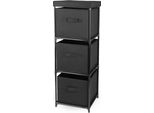 2.03 Scaffale Con 3 Cassetti - Circa 31 X 31 X 82 Cm - Scaffale In Piedi Con Scatole In Nero (3 Livelli)