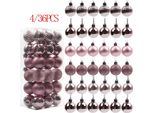 36Pcs/Set 4CM Christmas Baubles Christmas Tree Decoration Shatterproof Christmas Plastic Balls Ornaments For Anniversaries And Parties Decor