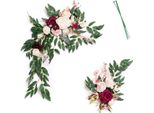 Simulazione Di Matrimonio Arco Di Fiori Decorazione Floreale Matrimonio Palcoscenico Sfondo Fiori