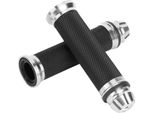 Moto Cnc In Alluminio Gomma Manubrio Impugnatura Per 7/8 "Grip Bike Bike Bike Argento"