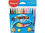 Penne In Fibra Maped Color'peps, Confezione Da 12 Pezzi