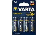 Varta Energy Batterie Alcaline Aa 4 Pezzi In Blister