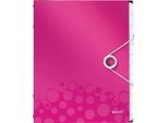 Organizer Leitz Wow, Din A4, Pp, 12 Tasche, Rosa Metallizzato