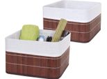 Set Di 2 Cestini Portaoggetti HWC-C21, Cestino Portaoggetti Organizzatore, Cestino Portaoggetti, Bambù ~ Marrone