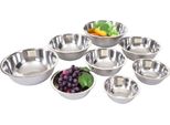 Set Di Ciotole Per Mescolare HWC-G98, Insalatiera Ciotola Per Servire, 8 Pezzi In Acciaio Inox Impilabili