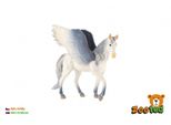 Cavallo Con Ali Bianco-Grigio Zooted Plastica 14Cm In Borsa