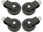 Carrucola 4 X 90 Mm Con Staffa A U | Carrucola Di Rinvio | Carrucola Per Fune Metallica Ruotabile A 360° Per Attrezzature Fitness | Carrucola Per Palestra, Macchina A Cavo | Carrucola Con Cuscinetto A Sfera Per Cavo D'acciaio Ø 5-6 Mm