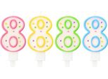 Candela Numero "8"" Con Puntini 7,5 Cm | PF-SCK8"