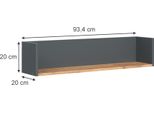 Vicco Scaffale A Muro Viktor, 93.4 X 20 Cm, Antracite/Quercia Dorata