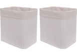 Set Di 2 Cesti Portaoggetti HWC-C21, Cesto Portaoggetti Organizzatore, Cesto Portaoggetti, Bambù 33X33X23Cm ~ Bianco