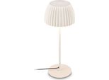 Briloner Loca Lampada Da Tavolo Led, Touch, Dimmerabile, Luce Bianca Calda, Bordo Luminoso, Bianco Antico, Ø14,3 X 36 Cm