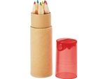 Midocean - Matita Colorata "Petit Lambut"" Confezione Da 6 MO686 (Taglia Unica) (Rosso Trasparente)"