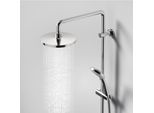 Joho Colonna Doccia Acciaio Inox Con Soffione E Doccetta, Doccia Colonna Senza Miscelatore Termostatica, Set Doccia A Pioggia D23Cm Tondo Cromo