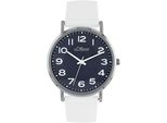 Quarzuhr S.OLIVER, weiß, Armbanduhren, Damen, Armbanduhr, Damenuhr, analog, Silikonarmband