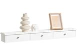 Sobuy FRG43-L-W Armadio A Muro Con 3 Cassetti Armadio A Muro Armadio Da Bagno Scaffale A Muro Appendiabiti Bianco Wd Circa: 93X10X15Cm