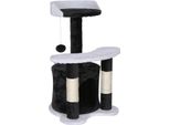 Tiragraffi Wiltec Alto 67 Cm In Bianco/Nero, Tiragraffi Per Gatti Con Sisal, Albero Per Gatti Con Piattaforma, Grotta Per Gatti E Palla Da Gioco, Albero Da Arrampicata Per Gatti