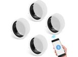 Vevor Set Di 4 Altoparlanti Da Soffitto Bluetooth Da Circa 17 Cm, 150 W, Sistema Di Altoparlanti Da Parete Con Impedenza Di 8 Ω E Sensibilità Di 89 Db, Per La Cucina Di Casa, Il Soggiorno, La Camera Da Letto O Le Verande Coperte