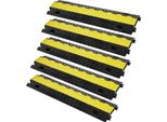 Rampa Di Protezione Per Cavi In Tpu E Tpr - Set Di 5 - Ponte Flessibile - Protezione Antiscavalcamento 91,8X25X4,3 Cm - Rampa Per Cavi Con Capacità Di Carico Di 10000 Kg (Per Asse) - Design Antiscivolo - Ideale Per I Parcheggi