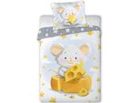 Faro Lenzuola Per Culla Mouse Cotone, 100/135, 40/60 Cm