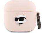 Karl Lagerfeld Kla4Runchp Airpods 4 Cover Rosa/Rosa Silicone Choupette Head 3D