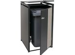 1 Coperchio HWC-O67, Contenitore Per Rifiuti Con Coperchio, Metallo 122X68X84Cm 35Kg ~ Antracite Aspetto Legno Chiaro