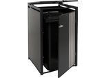 1 Coperchio Per Bidone HWC-O67, Bidone Con Coperchio, Metallo 122X68X84Cm 35Kg ~ Acciaio Inox Antracite
