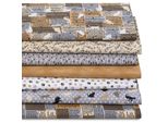 Patchwork- Und Quiltpaket "Zeitung & Katzen", Braun-Color