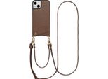 Iphone 13/Iphone 14 HüLle Iphone 13/Iphone 14 SchüTzhulle Nova Backcover Met Koord En Pashouder Kunstleder Dunkelbraun Selencia