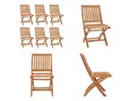 Vidaxl Sedie Da Giardino Pieghevoli 6 Pz. Legno Massiccio Teak - Sedia Da Giardino - Sedie Da Giardino - Sedia Di Legno - Sedie Di Legno