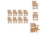 Vidaxl Sedie Da Giardino Pieghevoli 8 Pz. Legno Massiccio Teak - Sedie Da Giardino