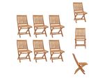 Vidaxl Sedie Da Giardino Pieghevoli 6 Pz. Legno Massiccio Teak - Sedie Da Giardino