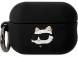 Karl Lagerfeld Klap2Runchk Airpods Pro 2 (2022/2023) Copertura Czarny/Nero Silicone Choupette Head 3D