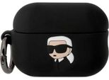 Karl Lagerfeld Klap2Runikk Airpods Pro 2 (2022/2023) Cover Czarny/Nero Silicone Karl Head 3D