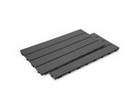 Set Di 6 Piastrelle In Plastica Effetto Legno, Piastrelle In Wpc, Antracite, 30X60Cm Per Pezzo, Balcone, Piscina, Giardino, 1Mq