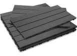 Set Di 6 Piastrelle Per Terrazze In Plastica Effetto Legno, Piastrelle In Legno Wpc, Antracite, 30X60Cm Per Pezzo, Balcone Piscina Giardino, 1Mq