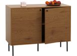 Credenza HWC-N78, Credenza Cassettiera, Stile Scandinavo Metallo Legno Melamina Mvg 86X110X40Cm ~ Naturale